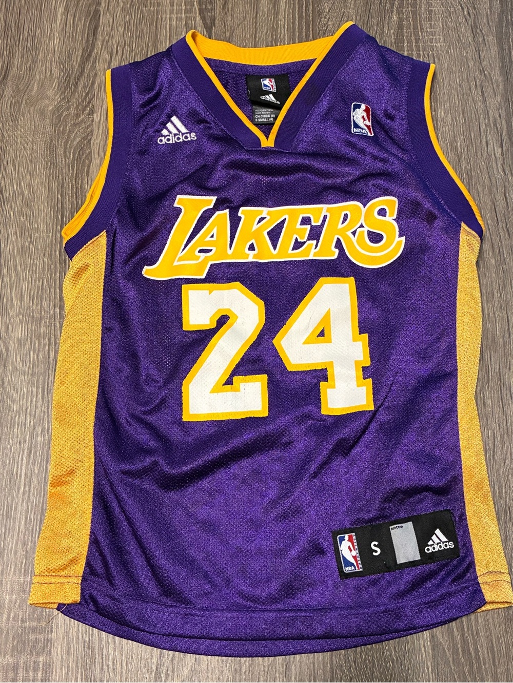 Los Angeles Lakers Jersey Youth/Child Small #24 Kobe Bryant Adidas Purple/Gold
